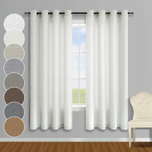 Vista 19 de KOUFALL - Cortinas transparentes con aspecto de lino