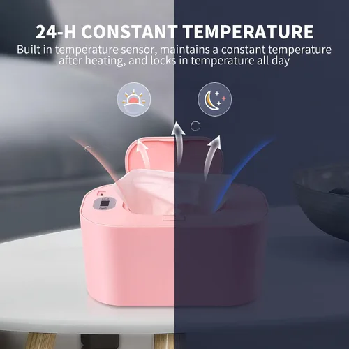 Vista 6 de Calentador de toallitas para bebés y dispensador de toallitas húmedas para bebés, 5 modos de control de calefacción de temperatura, calentador