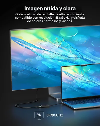 Vista 2 de [Usado] Belkin Adaptador USB C a HDMI 2.1, 8K@60Hz, HDR para MacBook, Chromebook