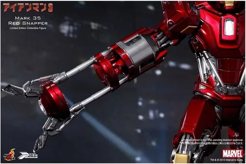 Vista 6 de Hot Toys Iron Man 3 Película 1/6 Escala Power Pose Figura Iron Man Mark 35 Red Snapper