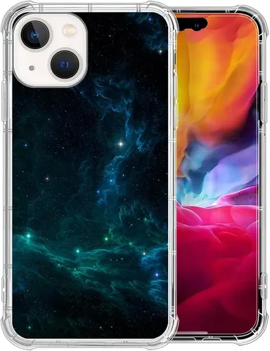 Vista 124 de CARLOCA Funda compatible con iPhone 7 Plus para niña, transparente con increíble diseño de nebulosa espacial, diseño de plástico a prueba de golpes