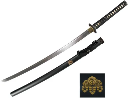 Vista 3 de MAKOTO Espada samurái negra de Katana afilada hecha a mano de 40 pulgadas