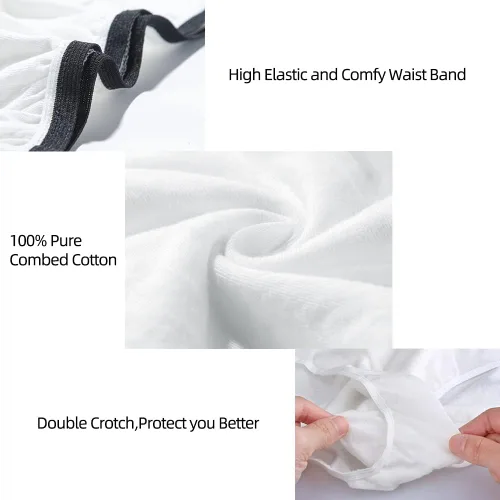 Vista 3 de 20 Packs Mens Cotton Disposable Underwear Panties Portable Briefs for Travel Fitness Hotel Spa Hospital Stays