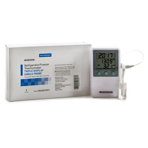 Vista 5 de McKesson Termómetro para nevera, sonda única, pantalla triple, 1 unidad Pantalla triple digital impermeable