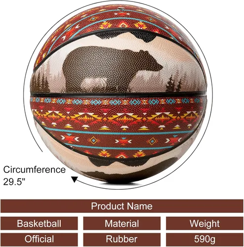 Vista 4 de Balón de baloncesto para interiores y exteriores de 29.5 pulgadas, de cuero compuesto de baloncesto, talla 7, adulto, pelota de entrenamiento