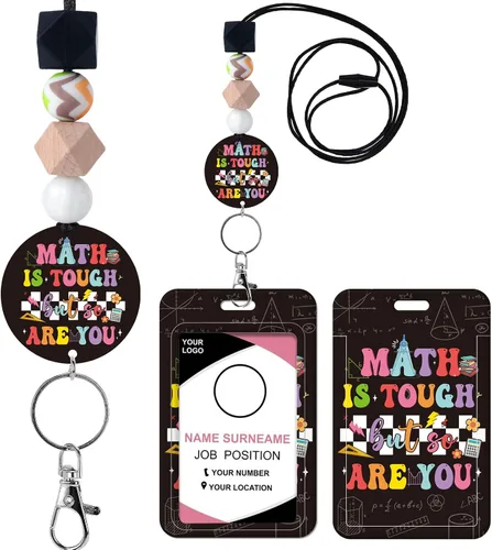 Vista 21 de Cordones para Profesores para Tarjetas de Identificación - Llavero Bohemio de Silicona con Cuentas Separables, Accesorios para Mujeres, Lindo