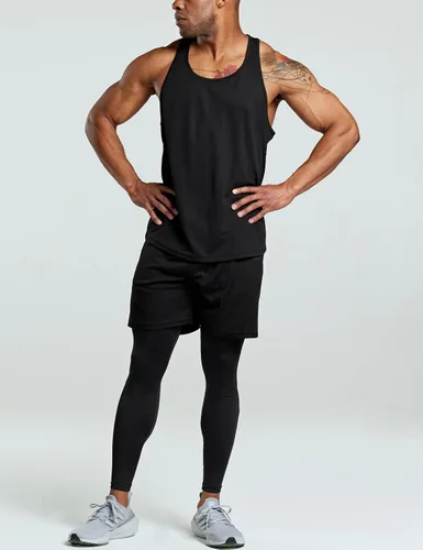 Vista 3 de TSLA - Camisetas deportivas sin mangas para hombre, Dry Fit, con espalda en Y, para entrenamiento, gimnasio o fisicoculturismo, paquete de 3