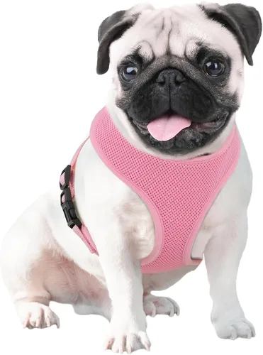 Vista 19 de MoNiBloom Arnés para perro de tamaño pequeño, chaleco acolchado suave para cachorros para caminar, correr, entrenar - negro, XS