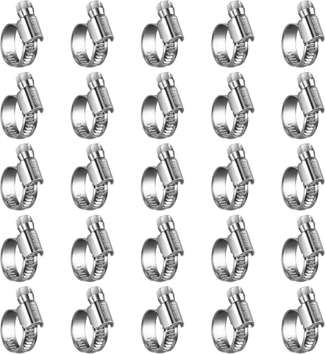 Vista 10 de Abrazaderas de manguera de engranaje helicoidal de acero inoxidable antideslizantes 3/8 a 5/8 "(0.394-0.630 in) SAE Size 4, 5/16"Hex Head, Soft