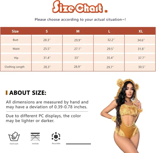 Vista 6 de Women's Lingerie Sexy Anime Cosplay Lingerie Halloween Lion Costume Sexy Maid Lingerie for Women