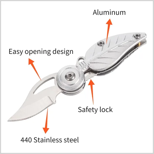 Vista 3 de Cuchillo de Bolsillo para Mujer, Cuchillo de Bolsillo Pequeño con Cadena, Cuchillos Geniales, Gadgets Geniales, Cuchillo EDC, Cuchillo de Bolsillo