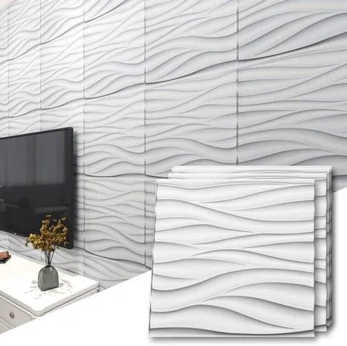 Vista 24 de Art3d Paneles decorativos 3D de pared de 19.7 x 19.7 pulgadas (paquete de 12), paneles de pared para el hogar, oficina, cafetería, color gris