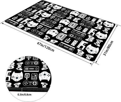 Vista 2 de Alfombra de juego Lacut para adolescentes, alfombra con decoración de control de juego, alfombra de juego 3D para dormitorio, sala de estar, sala