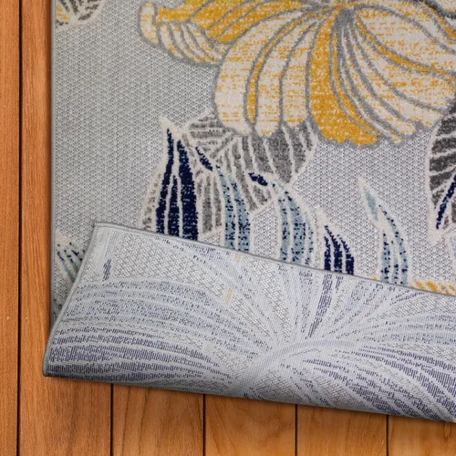 Vista 5 de Leick Home 595249 Song Floral - Alfombra rectangular para interiores y exteriores, 3 x 5 pies
