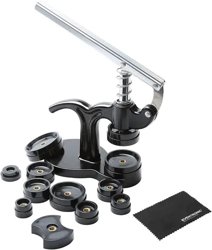 Vista 7 de Versión combinada kit de herramientas de reparación de relojes Eventronic + juego de prensa de reloj, juego de herramientas de barra de resorte