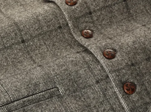 Vista 85 de Gioberti Chaleco de tweed formal de 6 botones para hombres