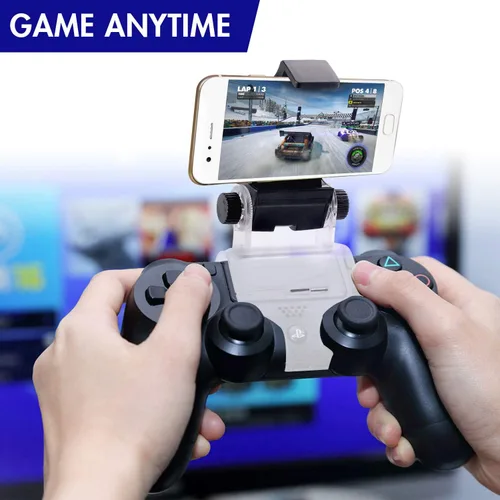 Vista 6 de PS4 Controlador de teléfono Clip, PS4 Slim Pro Controller Grip para Android Smart Phone, Soporte de soporte para juegos de 180 grados