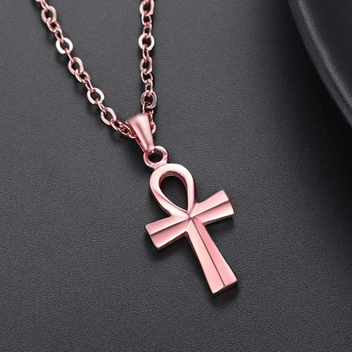 Vista 6 de U7 Ankh Necklace for Men Women Stainless Steel Black Color Egyptian Jewelry Ankh Cross Pendant, Africa Necklaces with Chain 22