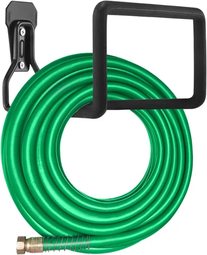 Vista 10 de Percha de Manguera, Soporte de Manguera de Metal Resistente para Montaje en Pared, Gancho para Manguera de Jardín/Manguera Extensible/Carrete