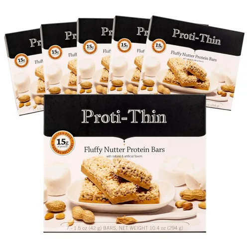 Vista 7 de Proti-Thin Fluffy Nutter Barras de proteína, 0.51 onzas de proteína, bajas en calorías, muy bajas en carbohidratos (VLC), bajas en grasas, barra