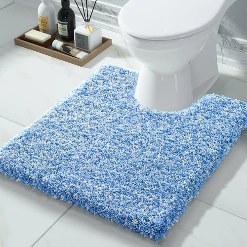 Vista 68 de Yimobra Alfombras de baño en negro y blanco antideslizantes lavables, tapetes de baño ultra suaves y absorbentes de agua, alfombra de ducha suave