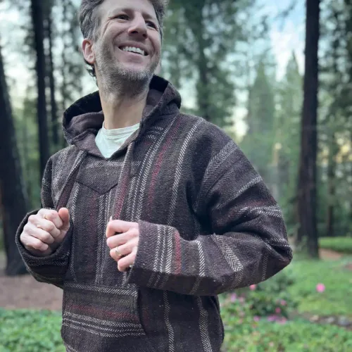 Vista 3 de Authentic Baja Hoodie - Drug Rug - Poncho Mexicano - Marrón Hippie