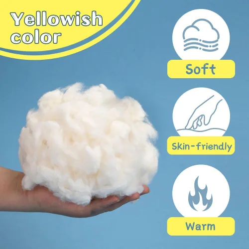 Vista 3 de Kogyxe Relleno de algodón peinado de 2.12 onzas, relleno de algodón de alta resistencia, relleno para animales de peluche, relleno de almohada