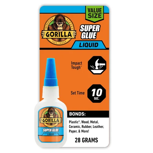 Vista 7 de Gorilla Super Glue, pegamento transparente, 20 gramos (paquete de 1) - Todo propósito y configuración rápida para proyectos y reparaciones
