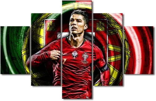 Vista 31 de TUMOVO Lienzo decorativo para pared, cuadro de Cristiano Ronaldo, cuadros de club de fútbol, impresiones en lienzo, póster de arte de pared, arte
