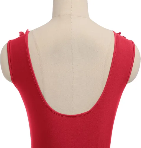 Vista 5 de AFAVOM Disfraz de baile lírico para mujer, vestido de lentejuelas con flores, falda asimétrica de tul fluida, disfraces de danza contemporánea