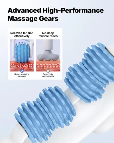 Vista 4 de MERACH Herramienta de masaje para celulitis con rodillo de empuje, masajeador de drenaje linfático, masajeador de piernas con asas desmontables