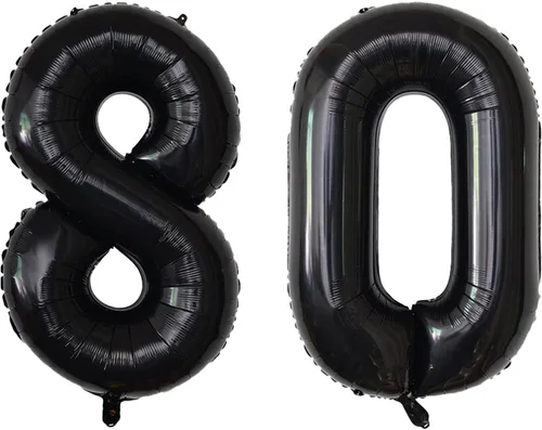 Vista 226 de Globos gigantes de números negros de 40 pulgadas, globos de aluminio de Mylar con helio para cumpleaños, globo número 0 para decoración de fiestas