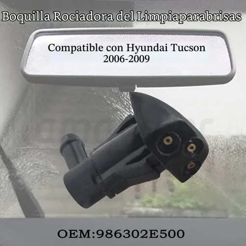 Vista 3 de Boquilla para limpiaparabrisas Accesorio de posventa para Hyundai Tucson 2006-2009. OEM #: 986302E500 (2 piezas)