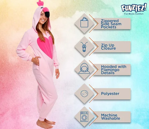 Vista 4 de Slim Fit Adult Onesie - Animal Halloween Costume - Plush Fruit One Piece Cosplay Suit for Women and Men by FUNZIEZ