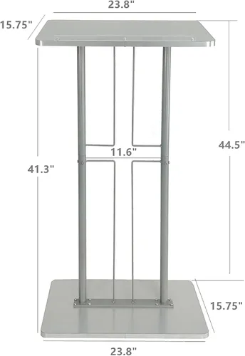 Vista 5 de FixtureDisplays® Atril, púlpito, podio para piso, diseño de cruz, acero y MDF - plata 119759