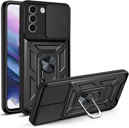 Vista 64 de Compatible con Tecno Pova Neo 2 Bracket Shell, con cubierta deslizante para lente de cámara compatible con Tecno Pova Neo 2 LG6n Case Negro