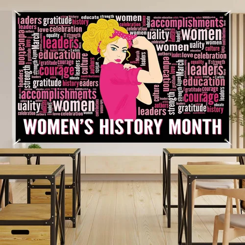 Vista 5 de Decoración del mes de la historia de las mujeres, telón de fondo del mes de la historia de las mujeres, póster decorativo para fiesta, fotografía