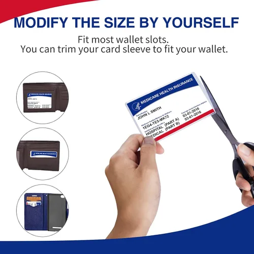 Vista 7 de Fabmaker Protector de tarjeta de Medicare, paquete de 6 tarjeteros de plástico para billetera, funda para tarjetas de visita de 12 mil, impermeable