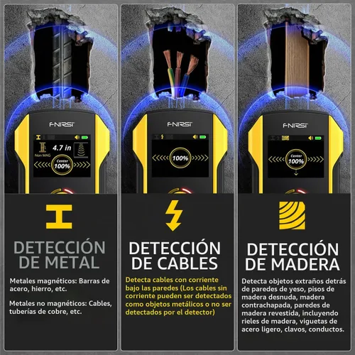 Vista 3 de Detector de Vigas de Pared FNIRSI - Detector electrónico de pernos FNIRSI actualizado WD-02 con pantalla TFT y chip HPC, escáner de pared