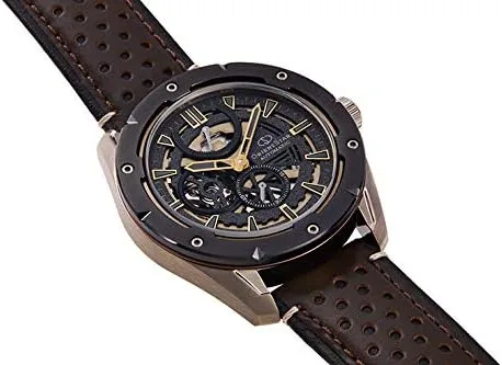 Vista 2 de Orient Star RK-AV0A04B - Reloj de pulsera automático para hombre, diseño de esqueleto, color marrón