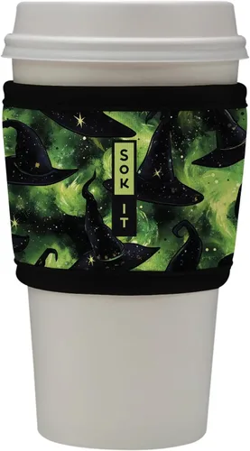 Vista 146 de Sok It HotSok Coffee & Tea - Funda de neopreno con aislamiento reutilizable (floral abstracto)