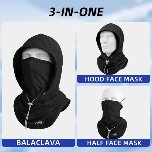 Vista 2 de Pasamontañas de verano con agujeros transpirables, protección contra el sol, protección UV, máscara de cabeza completa para hombres y mujeres