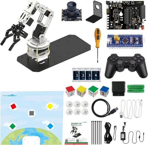 Vista 9 de Yahboom Brazo robótico ROS2 6DOF Inteligencia incorporada, reconocimiento espacial 3D, control de PC de máquina virtual, módulo de voz