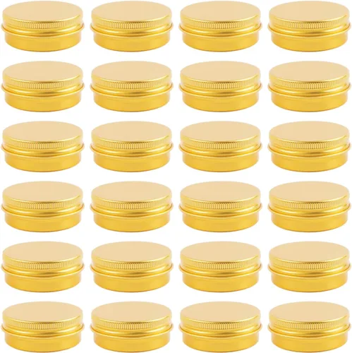 Vista 8 de 24 latas de aluminio vacías con tapas de 1 oz Champagne Gold Champán