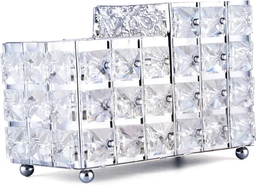 Vista 6 de K COOL Soporte para brochas de maquillaje de cristal, 2 ranuras hexagonales para cosméticos, delineador de ojos, taza de exhibición, organizador