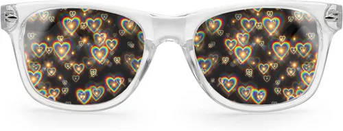 Vista 9 de Gafas de difracción definitivas - Efecto de corazón 3D arcoíris - Gran accesorio para EDM, conciertos y raves Negro