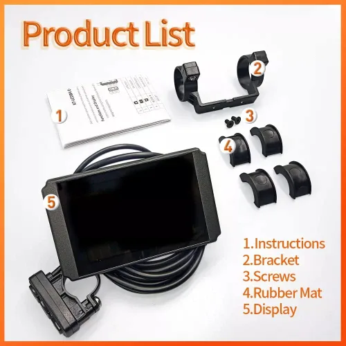Vista 4 de Bicicleta eléctrica 24/36/48V inteligente KT-LCD8H pantalla colorida con enchufe USB E-Bike LCD Panel de control impermeable Accesorios de enchufe
