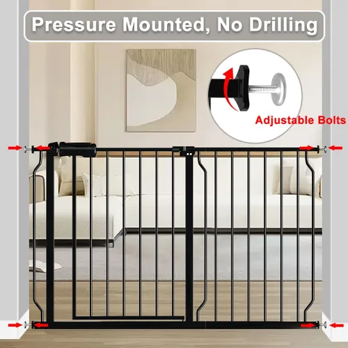 Vista 6 de Fairy Baby Puerta de seguridad para bebés Extensión de 12 cm para puerta de seguridad para bebés con cierre automático Puerta de seguridad