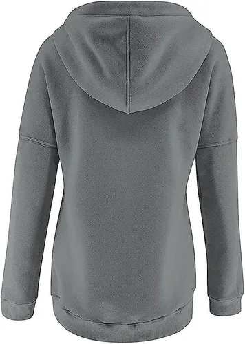 Vista 6 de Sudaderas de otoño para mujer, moda 2023, manga larga, invierno, casual, cómodas, con botones, ropa de Drwastring