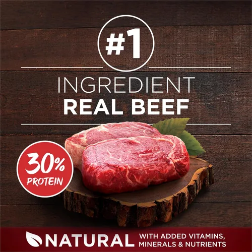 Vista 3 de Alimento para perro seca de Purina ONE Smartblend True Instinct sin cereales, fórmula llena de nutrientes, carne de res y camote